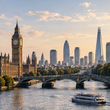 London skyline beside the River Thames